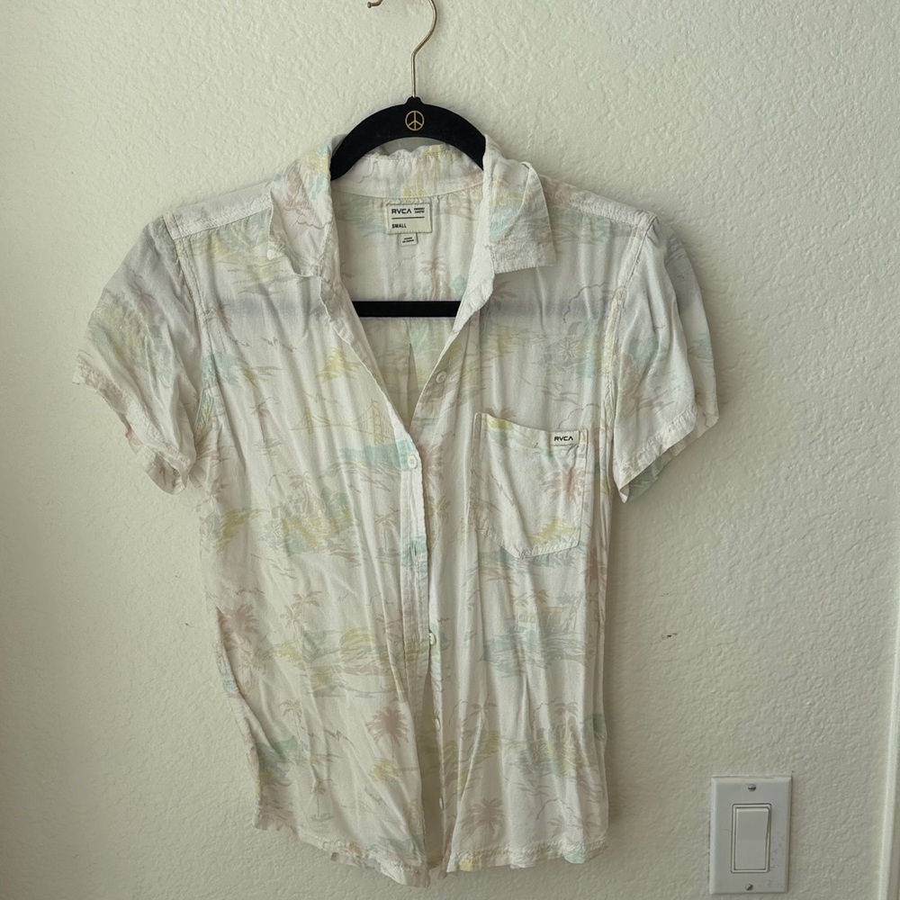 RVCA Pastel Palm Print Shirt